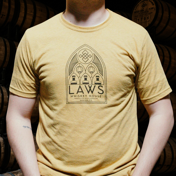 Laws 'Whiskey Church' Tee - Gold/Black